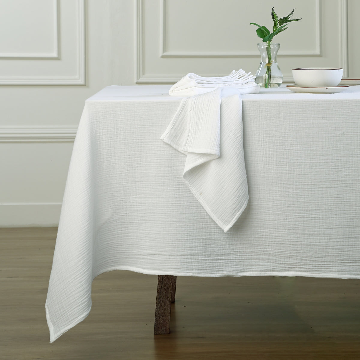 Nappe gaze de coton 150x300 CARLA - noisette - febronie.com