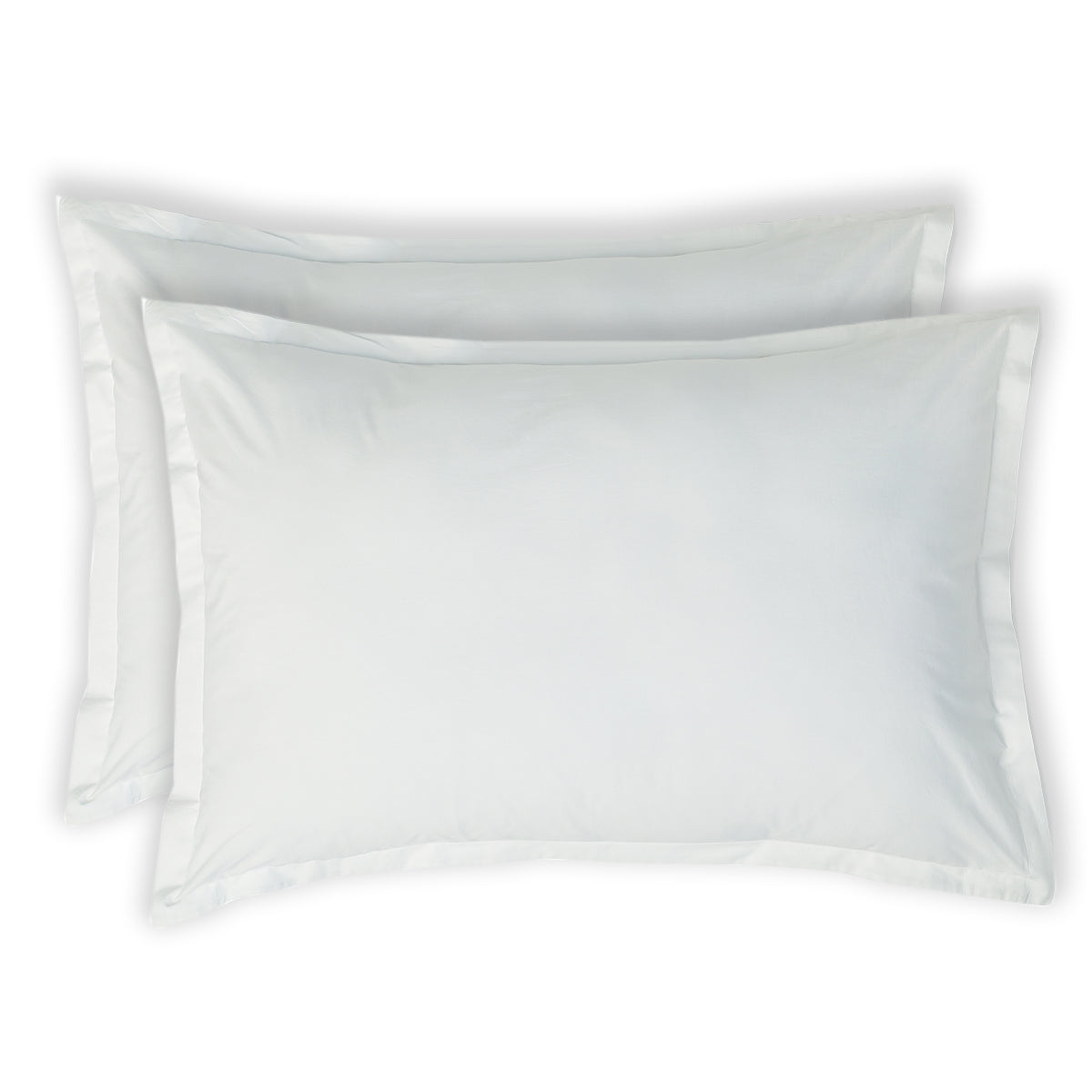 Taie d'oreiller (x2) percale de coton blanc NINA - febronie.com