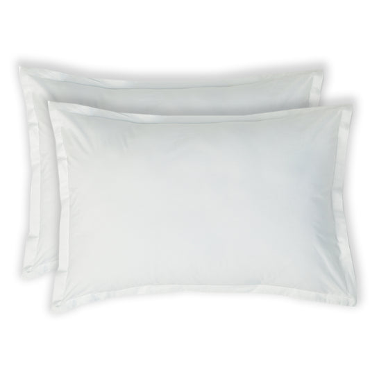 Taie d'oreiller (x2) percale de coton blanc NINA