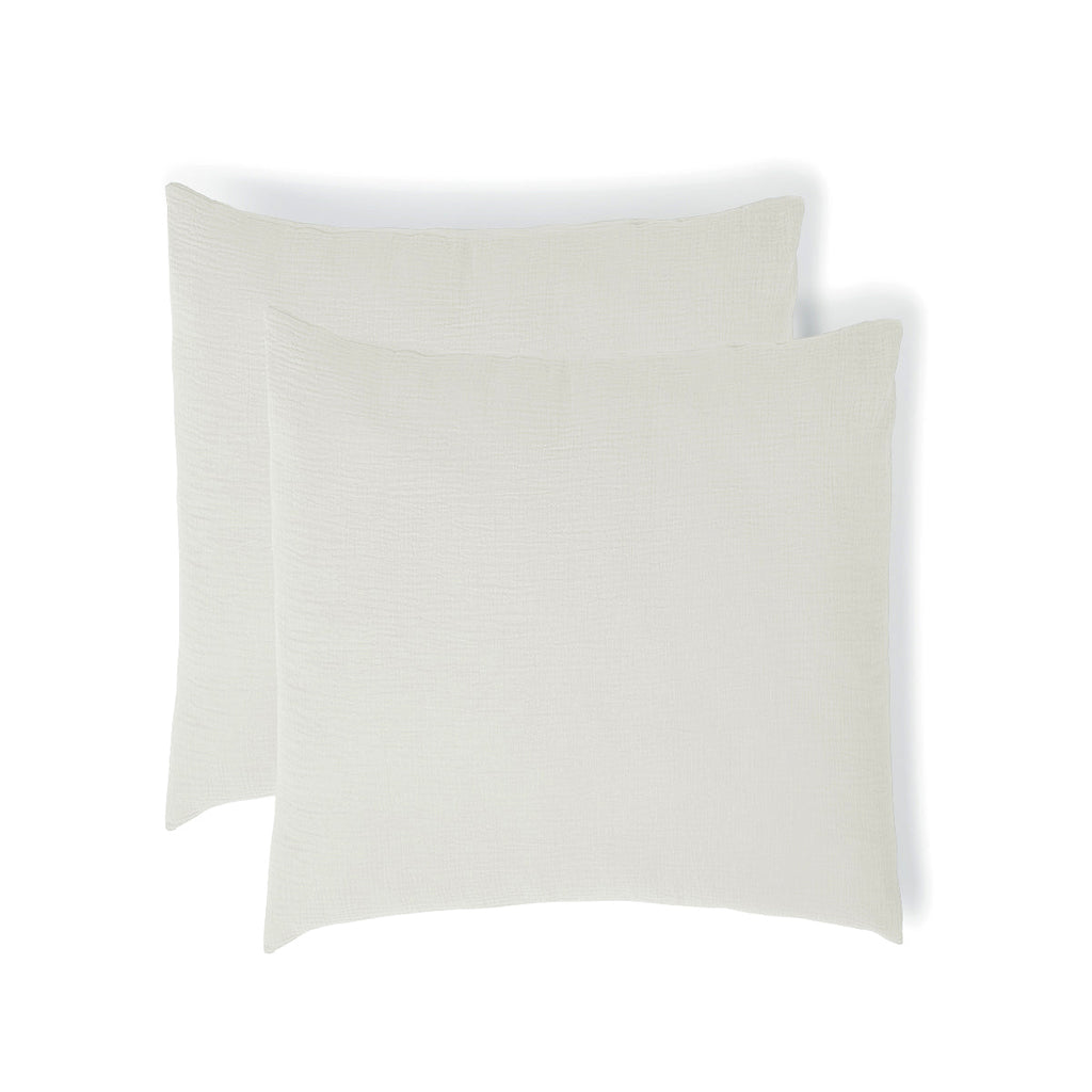 Taie d'oreiller (x2) gaze de coton blanc CARLA - 50x70 - febronie.com