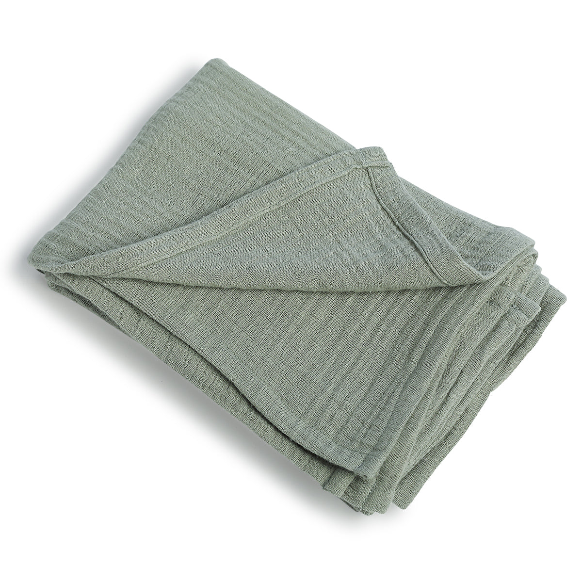 Pillowcase (x2) in cotton gauze celadon green CARLA
