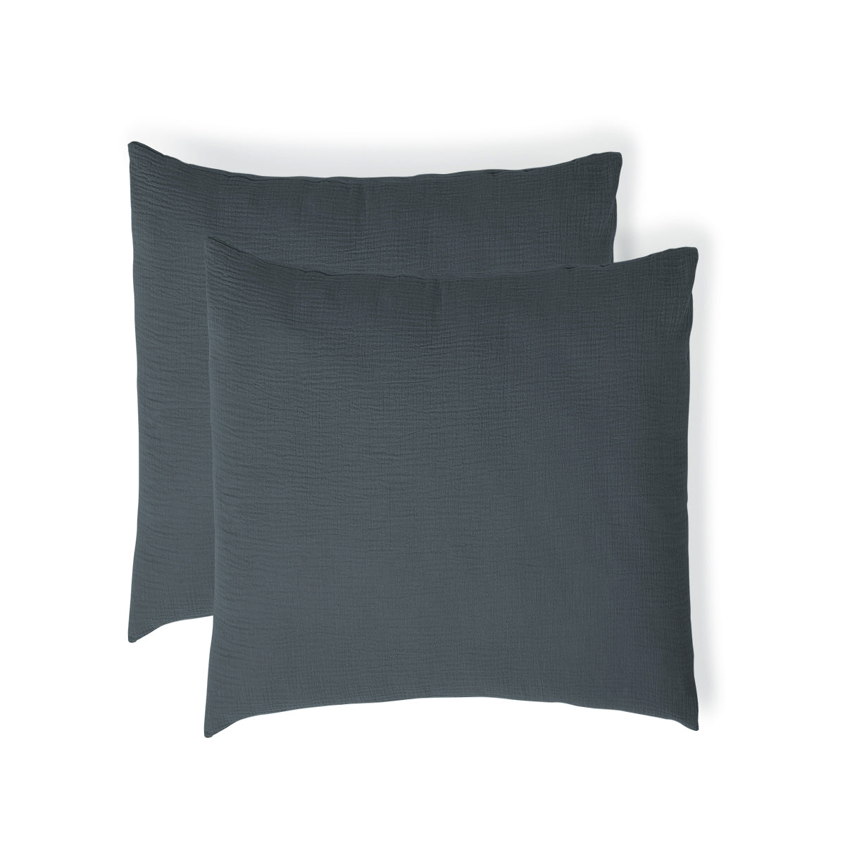 Pillowcase (x2) in cotton gauze stormy blue CARLA