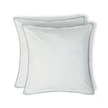 Taie d'oreiller (x2) percale de coton blanc / denim ZOÉ - 50x70 - febronie.com
