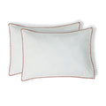 Taie d'oreiller (x2) percale de coton blanc / rouge ZOÉ - 50x70 - febronie.com