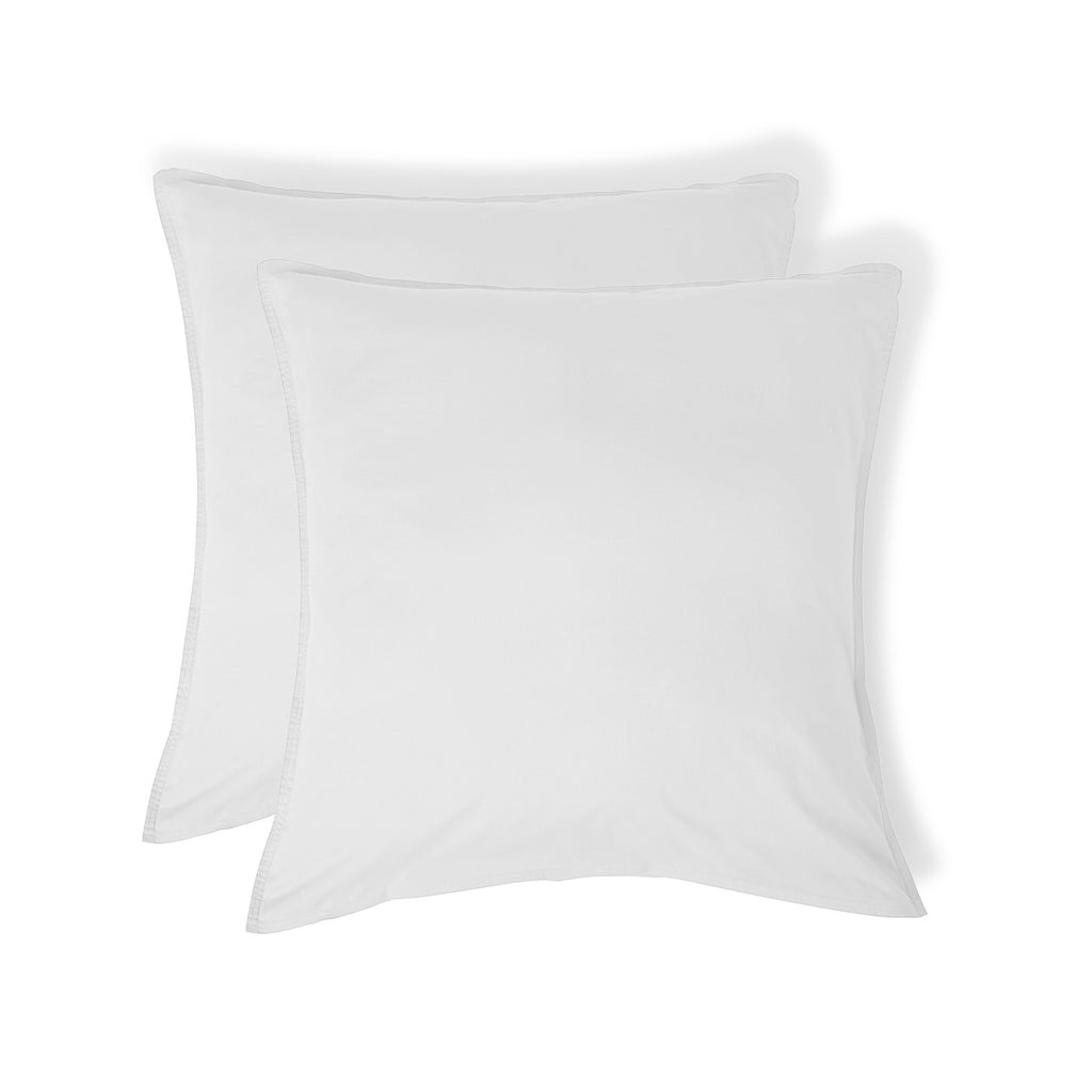 Taie d'oreiller (x2) coton lavé blanc LUNA