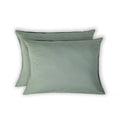 Pillowcase (x2) in washed cotton celadon green LUNA