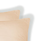 Taie d'oreiller brodée (x2) coton lavé rose LUNA