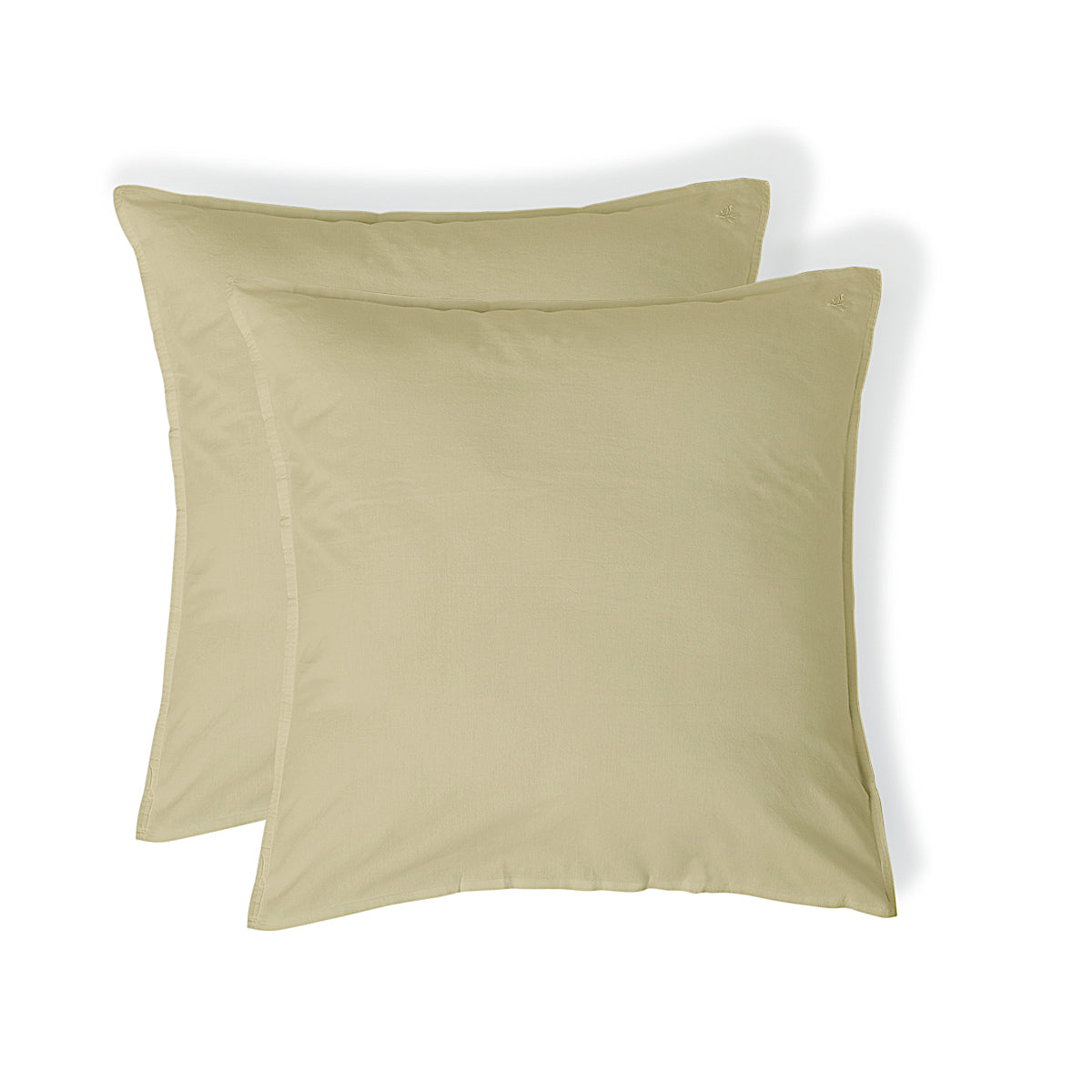 Taie d'oreiller brodée (x2) coton lavé sable LUNA - 50x70 - febronie.com