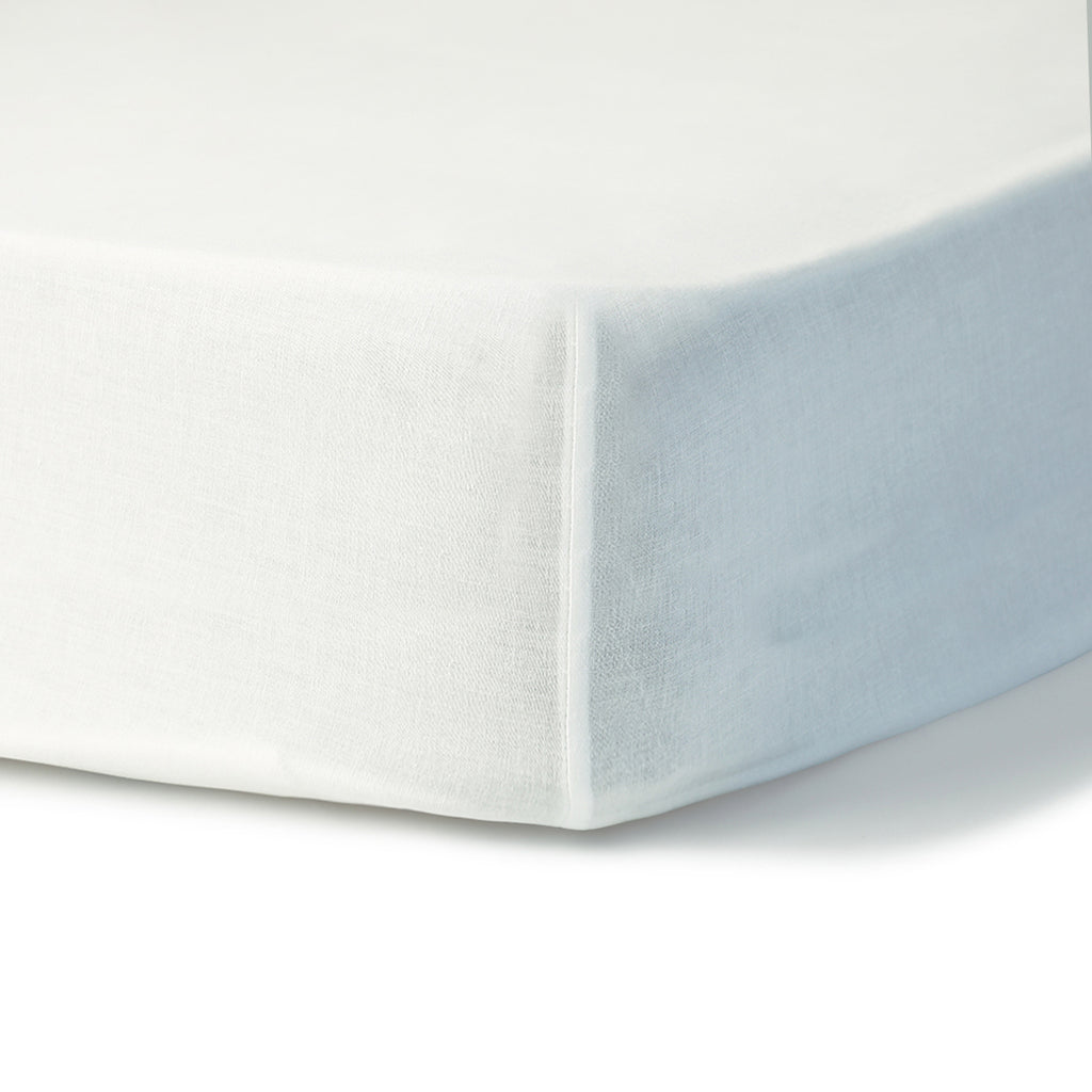Fitted sheet in cotton percale white NINA