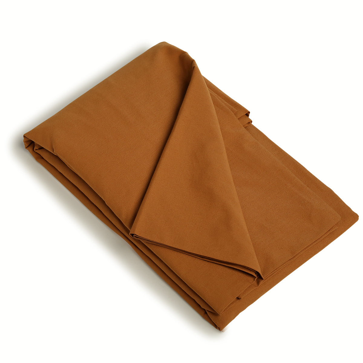 Drap housse percale de coton caramel NINA 140x200x30
