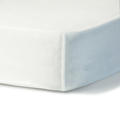 Drap housse percale de coton blanc NINA - 180x200x30 - febronie.com