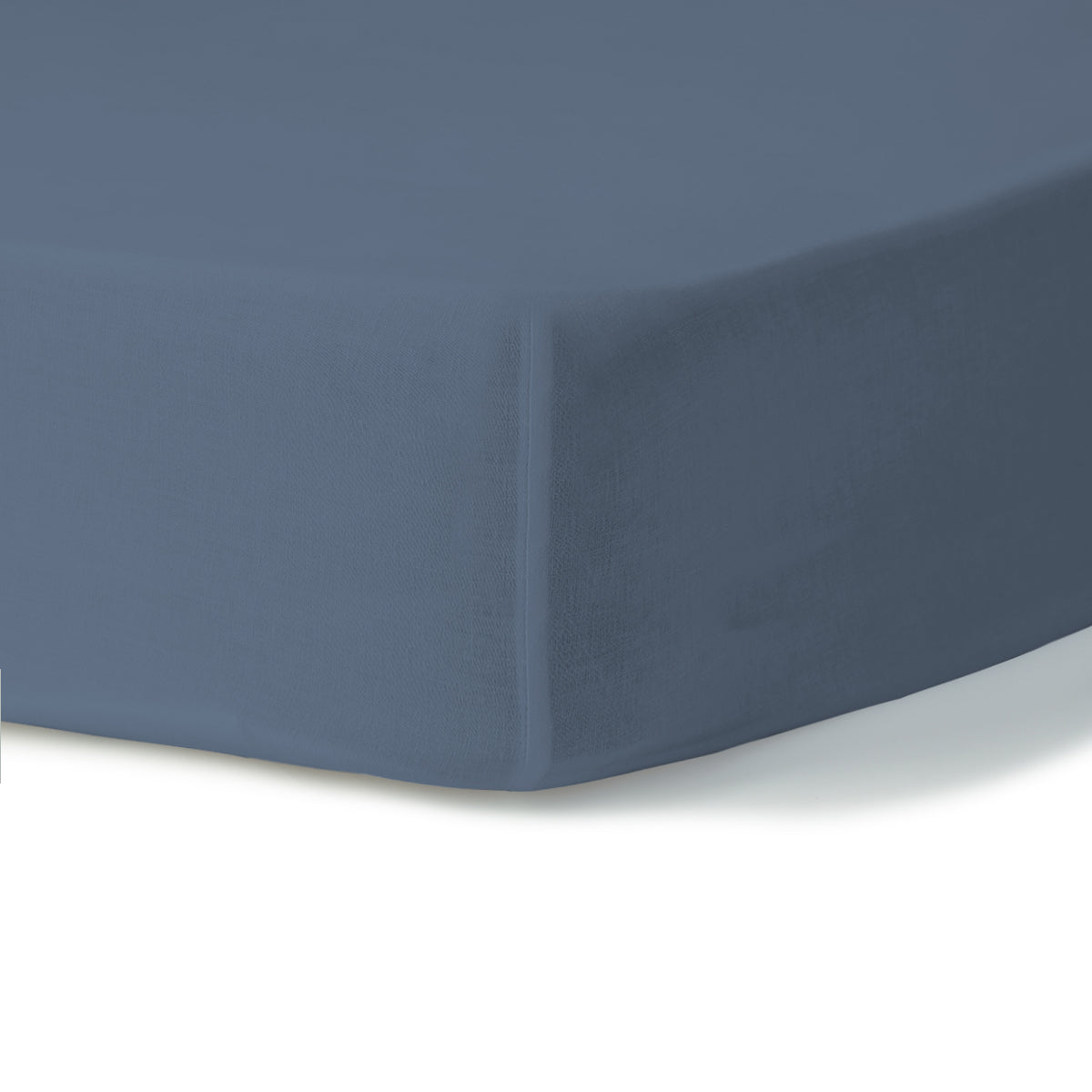 Drap housse percale de coton denim NINA - 160x200x30 - febronie.com