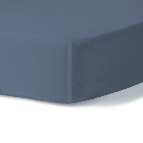 Drap housse percale de coton denim NINA - 160x200x30 - febronie.com