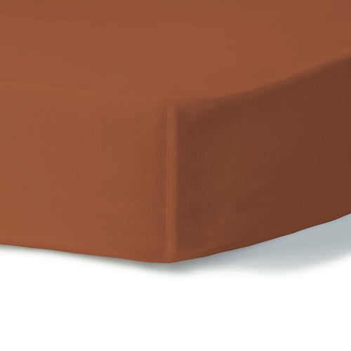 Drap housse percale de coton rouge toscane NINA - 180x200x30 - febronie.com