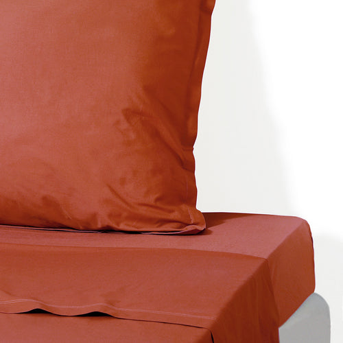Drap plat percale de coton 240x300 NINA - bleu denim - febronie.com