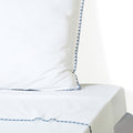 Drap plat percale de coton 240x300 ZOÉ - blanc / rouge toscane - febronie.com