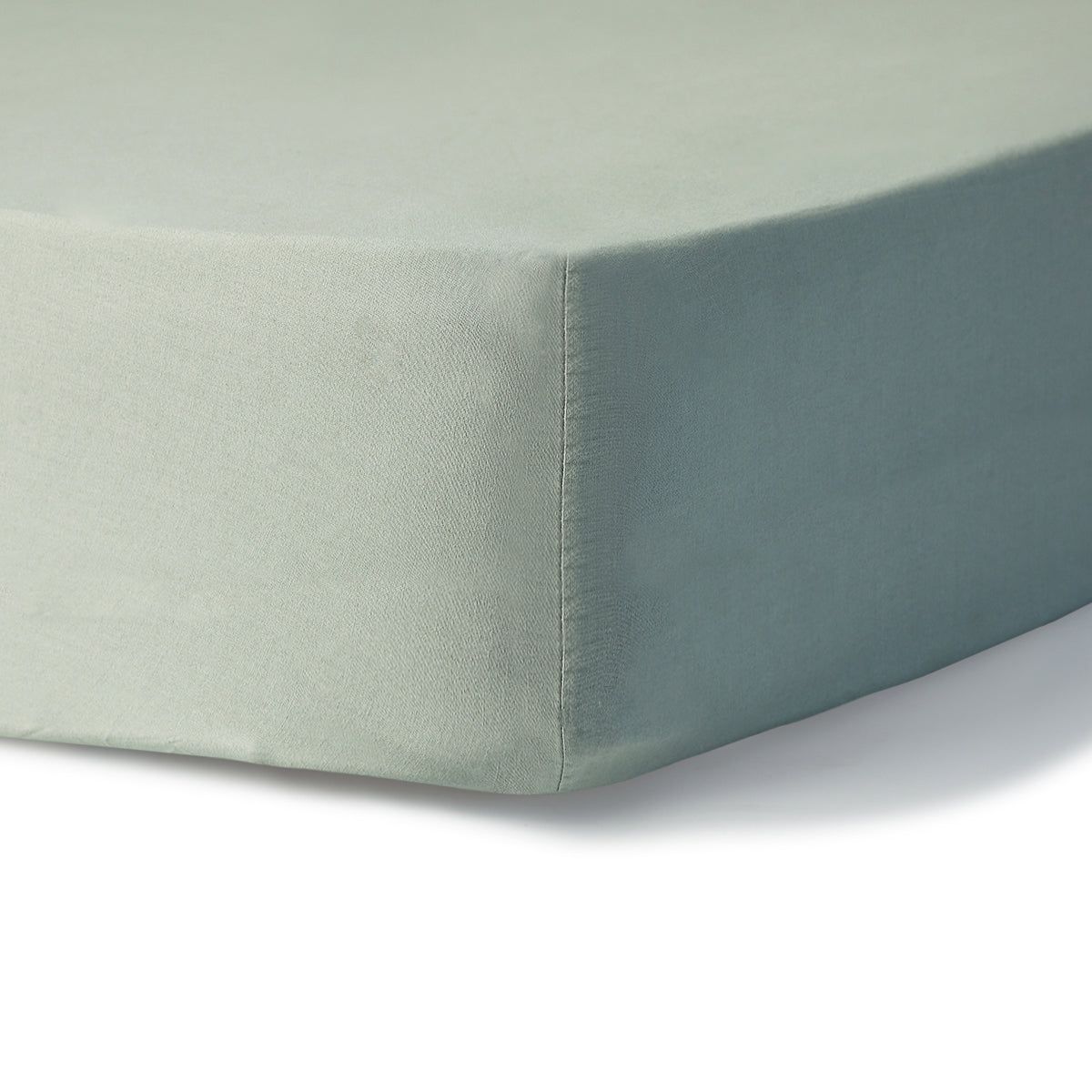 Drap housse coton lavé céladon LUNA - 180x200x30 - febronie.com