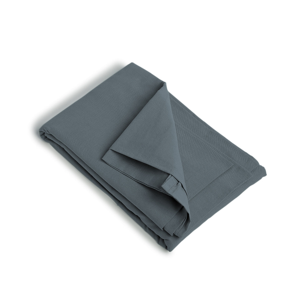 Drap housse coton lavé bleu orage LUNA    febronie.com