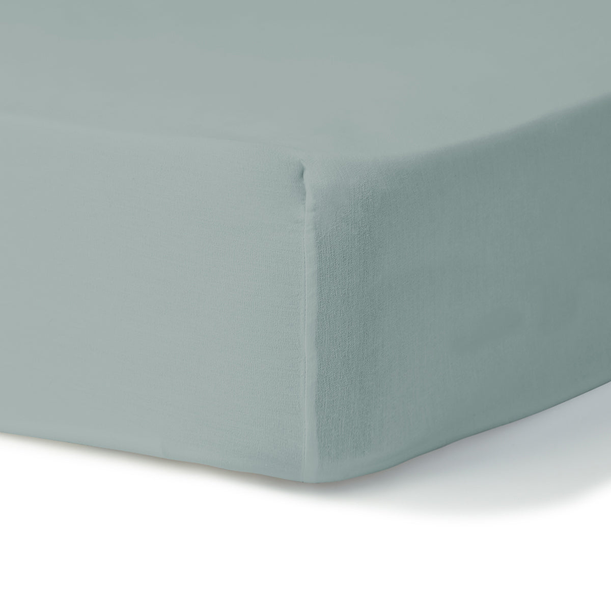 Drap housse coton lavé bleu ciel LUNA    febronie.com