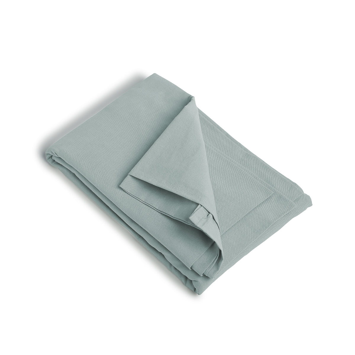 Drap housse coton lavé bleu ciel LUNA