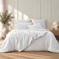 Housse de couette gaze de coton blanc CARLA - 240x220