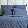 Copripiumino in percalle di cotone blu denim NINA