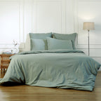 Housse de couette coton lavé céladon LUNA    febronie.com