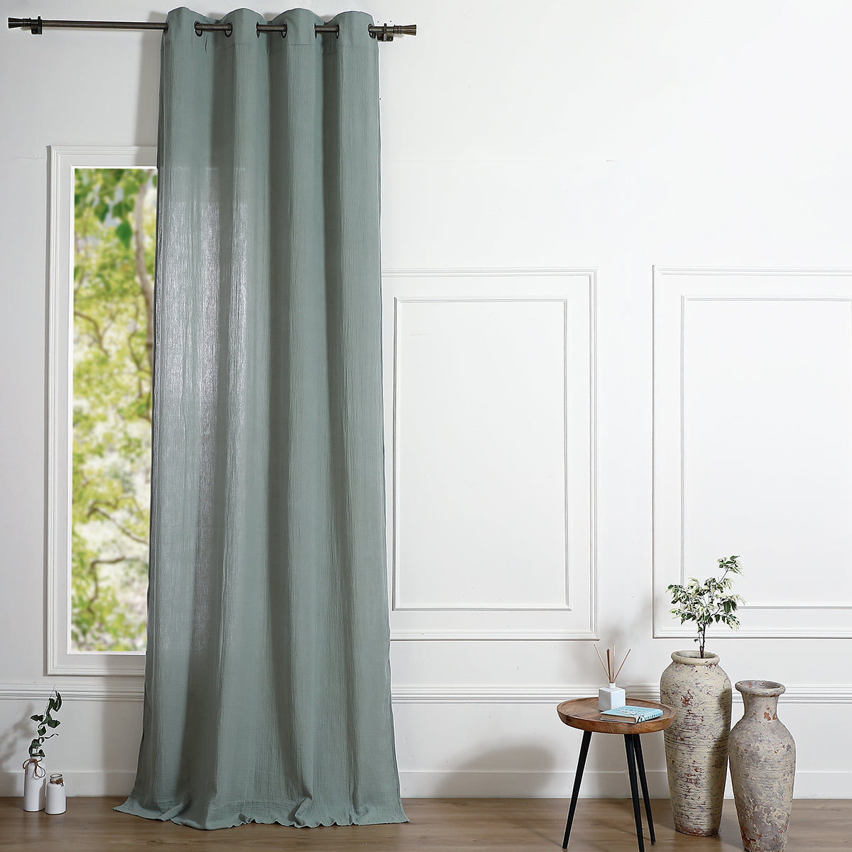 Tenda con occhielli in garza di cotone 140x290 CARLA