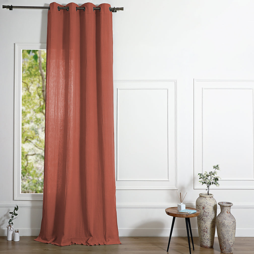 Eyelet curtain in cotton gauze 140x290 CARLA