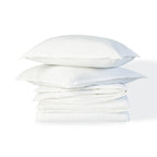Parure + taies 65x65 percale de coton blanc NINA