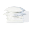Parure + taies 65x65 percale de coton blanc NINA
