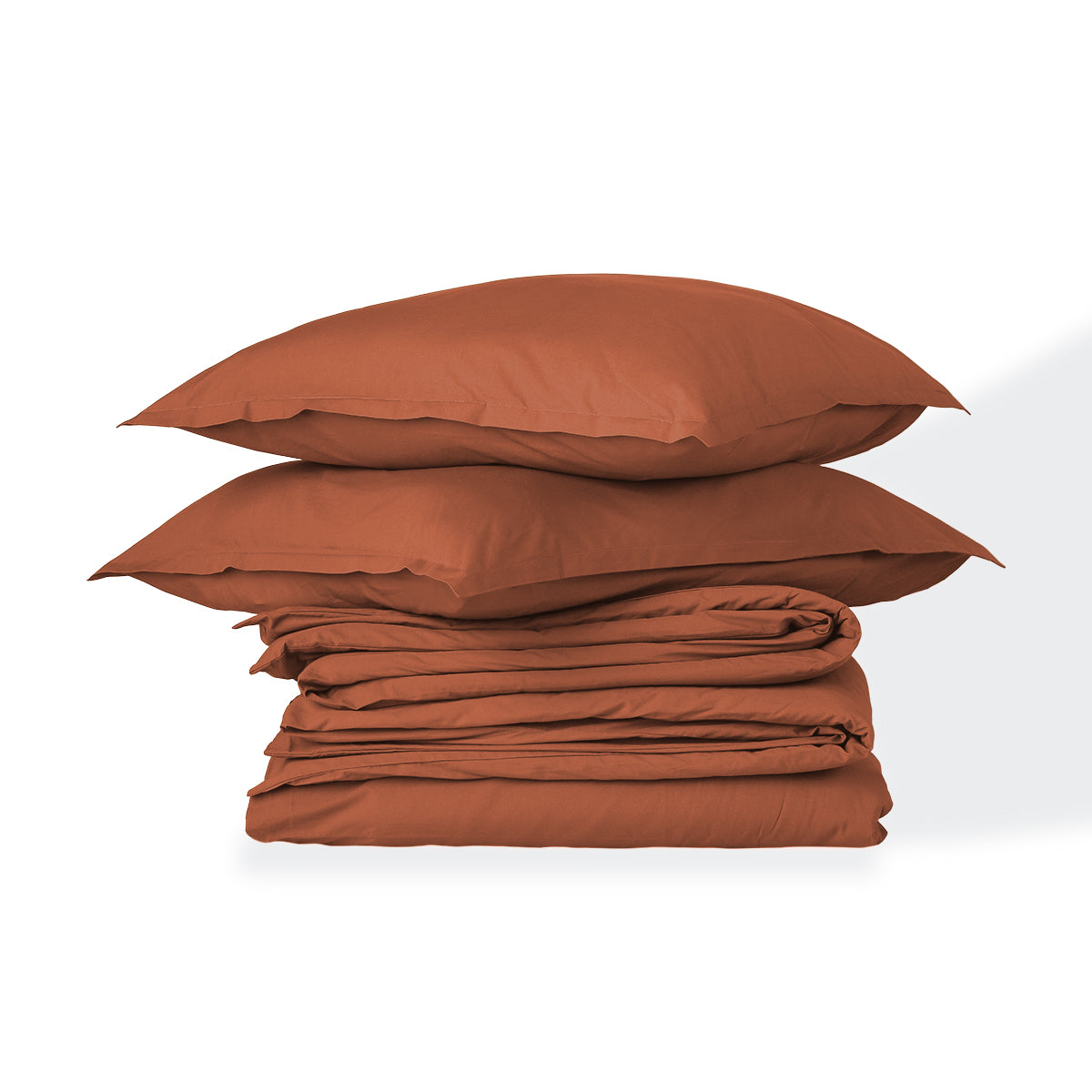 Parure + taies 65x65 percale de coton rouge toscane NINA