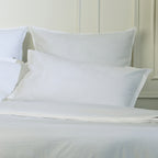 Parure + taies 65x65 coton lavé blanc LUNA