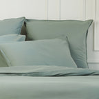 Set di biancheria da letto in cotone lavato verde celadon LUNA