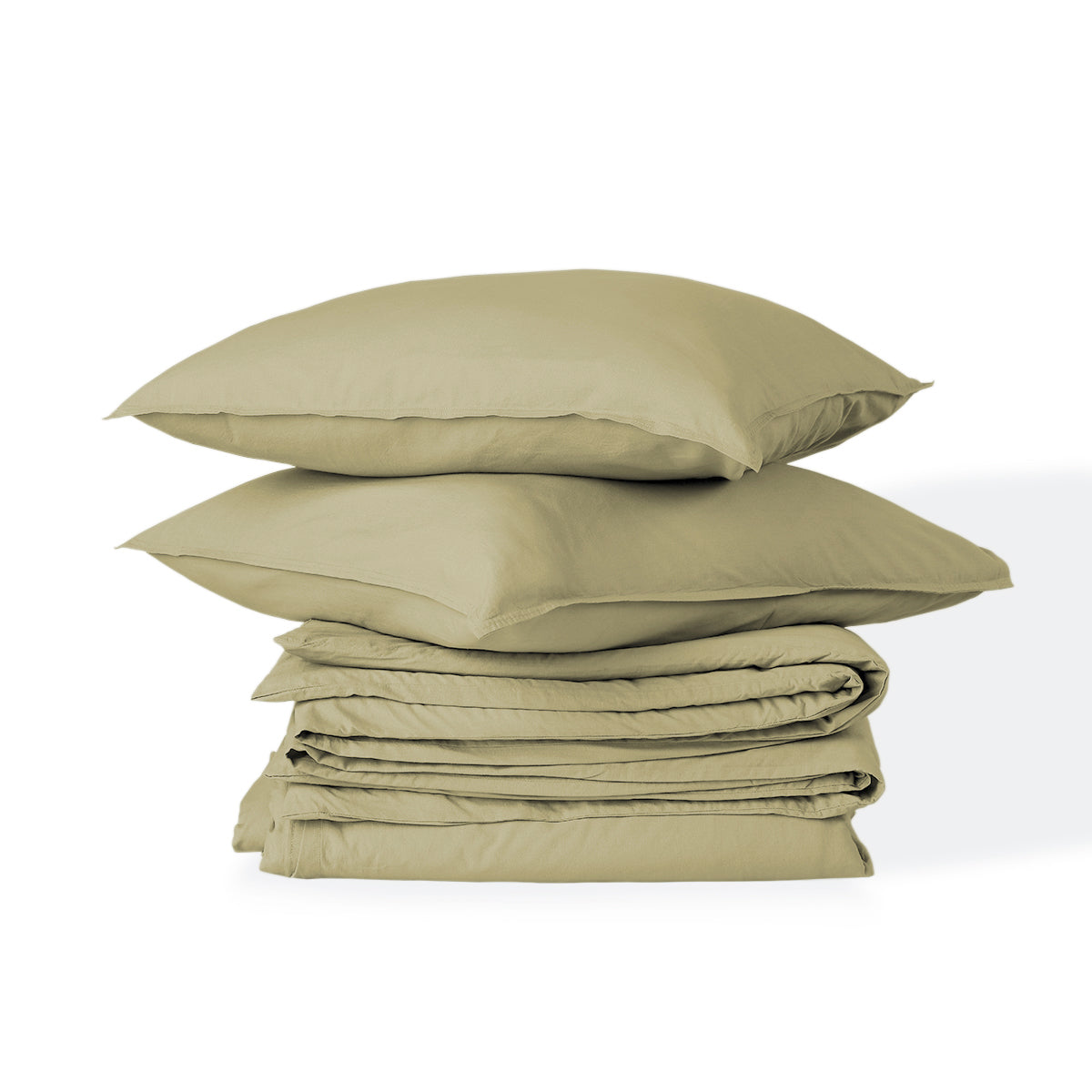 Bedding set in washed cotton sand LUNA