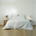 Parure + taies 65x65 percale de coton blanc / caramel ZOÉ