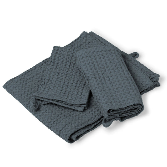 Serviette de bain (x3) coton gaufré 90x150+50x100+30x50 DARIA - febronie.com