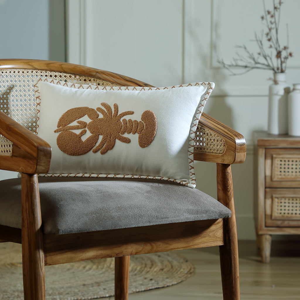 Housse de coussin toile de coton 50x30 LOBSTER    febronie.com