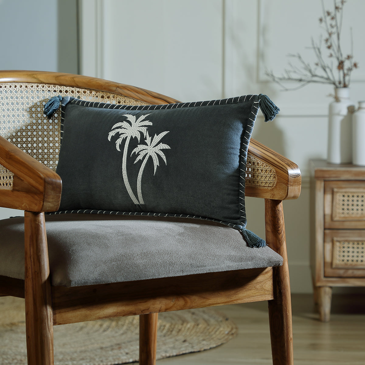 Coussin velours de coton 50x30 OASIS VELOURS - sable - febronie.com