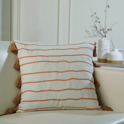 Coussin toile de coton 50x50 BAJA - sable - febronie.com