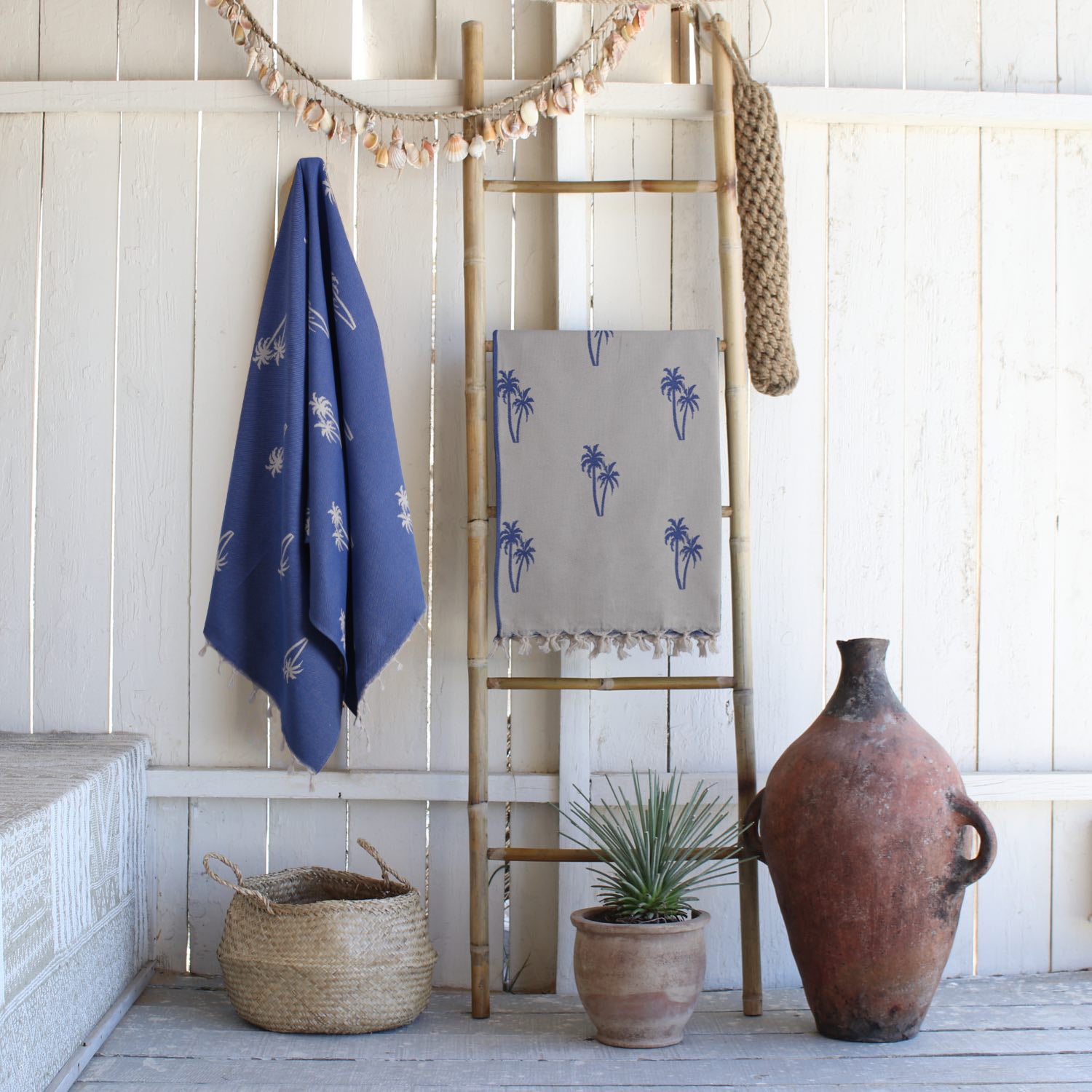 Fouta jacquard coton 100x200 PALMIER