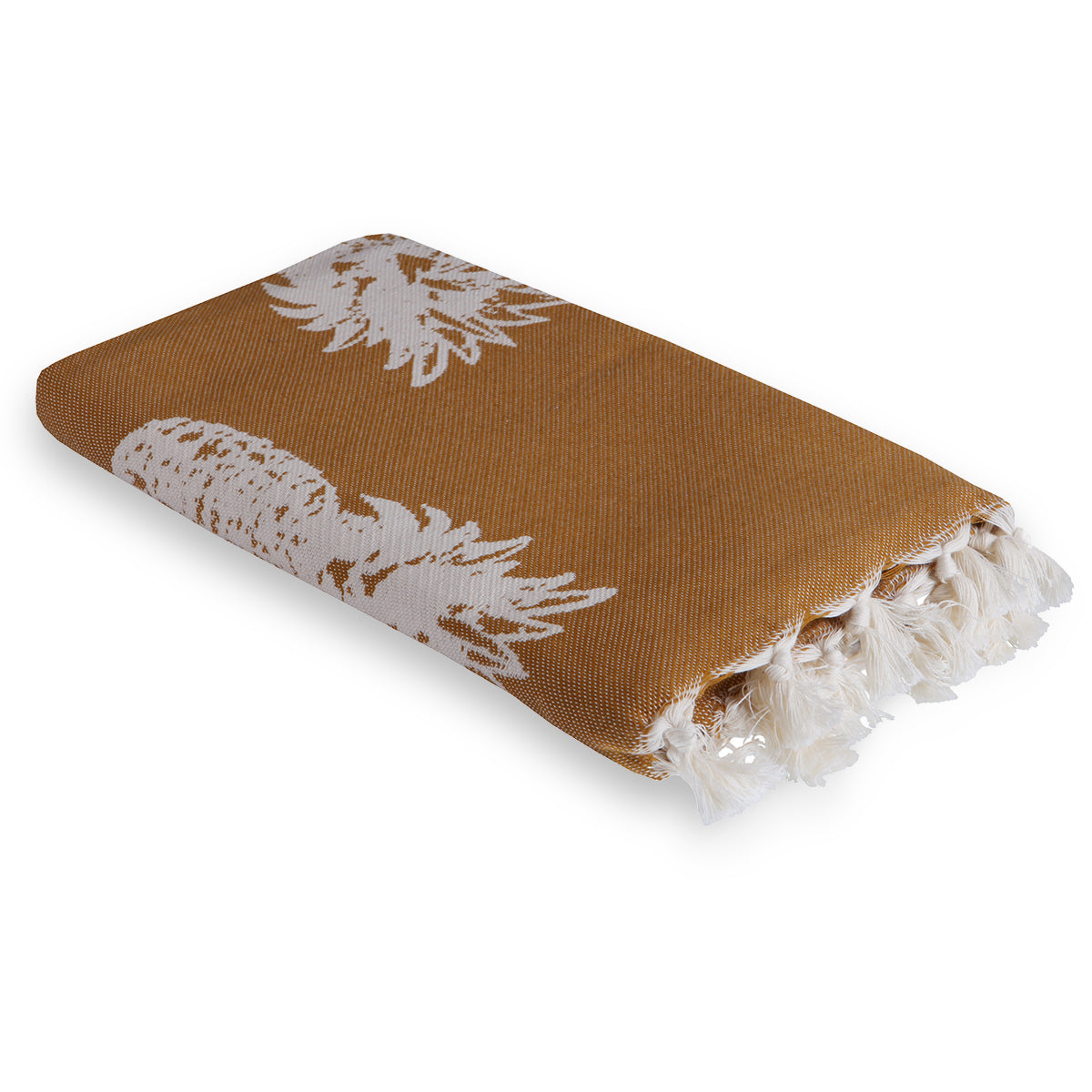 Fouta jacquard coton 100x200 ANANAS - taupe clair - febronie.com