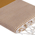 Fouta nid d'abeille coton 100x200 IBIZA Jaune moutarde