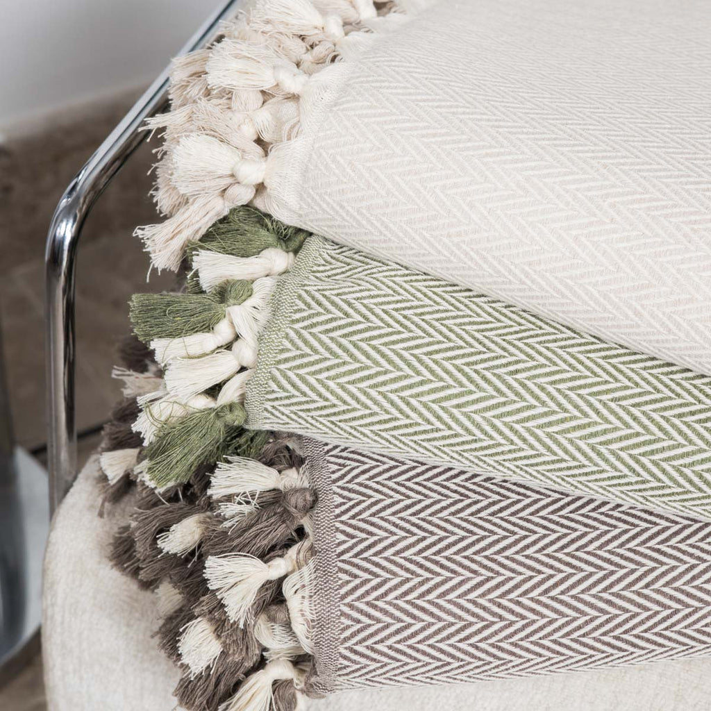Plaid coton taupe MEGEVE