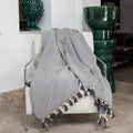 Plaid coton gris moyen MEGEVE - 160x250 - febronie.com