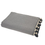 Plaid coton gris moyen MEGEVE 160x250