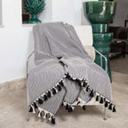 Plaid coton noir MEGEVE 130x170