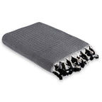 Plaid coton noir MEGEVE 130x170