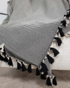 Plaid coton noir MEGEVE 130x170