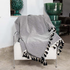 Plaid coton noir MEGEVE 130x170